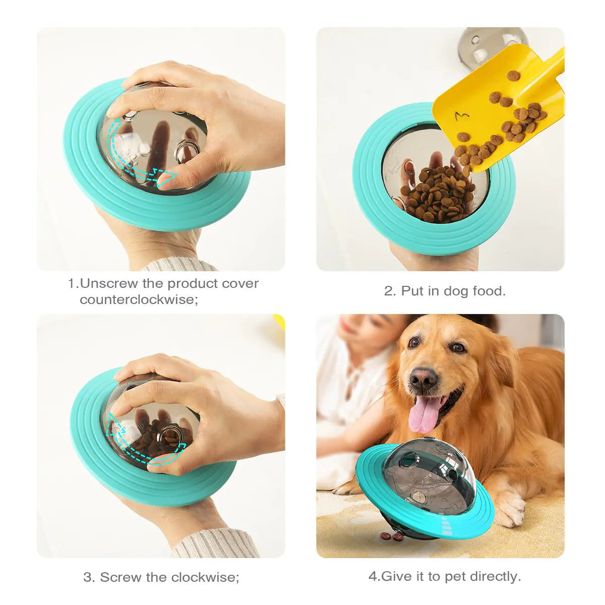 Interactive UFO Dog Feeder Toy