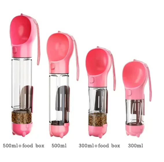 3-in-1 Pet Water Bottle with Food Box