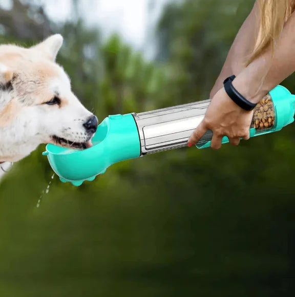 3-in-1 Pet Water Bottle with Food Box
