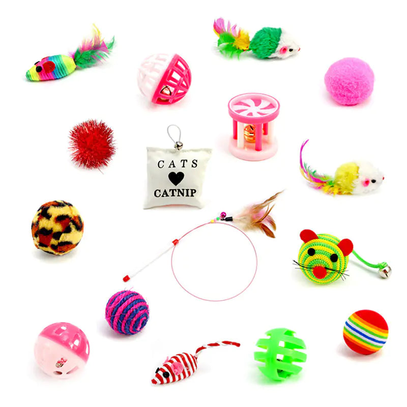 Cat Toy Starter Essentials – 16-Piece Fun & Enrichment Set
