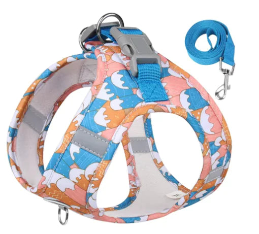 Stylish Reflective Dog Harness & Leash Set