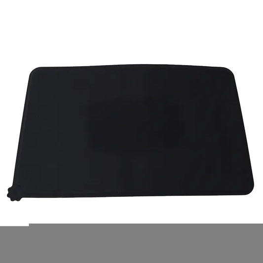 Silicone pet feeding mat with two stainless bowls, waterproof and non-slip