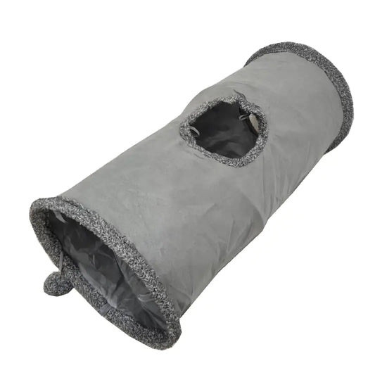 Gray pet tunnel with textured edge on a white background