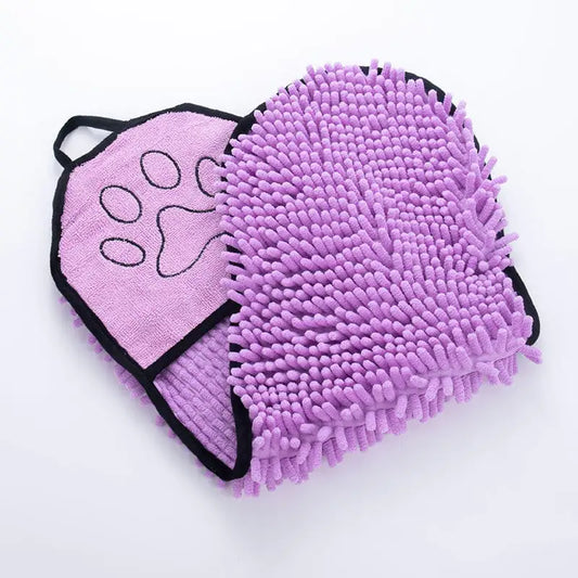 Long chenille microfiber towel for dogs and cats – soft and super absorbent
