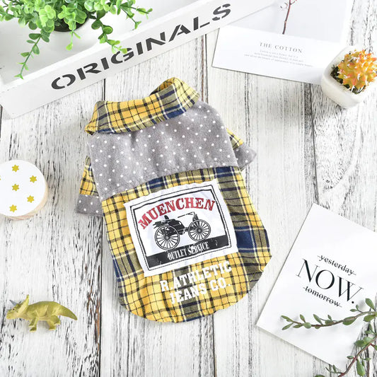 Plaid Patchwork Dog Shirt