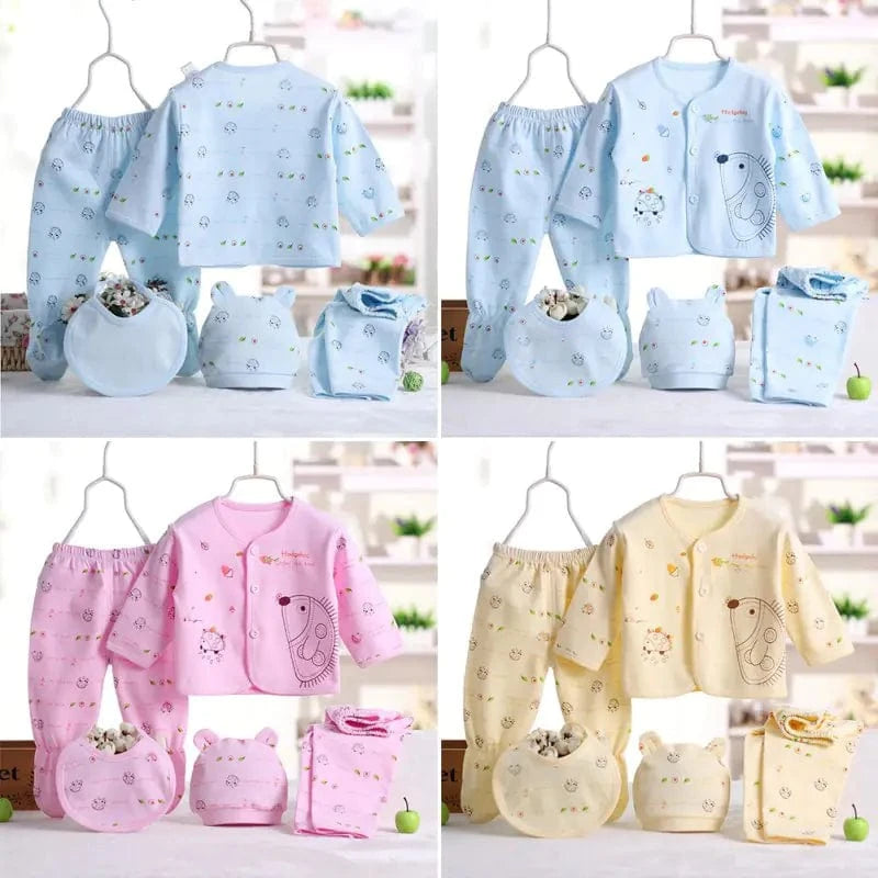 chicsourceco 0-3 Months Newborn Baby Clothing Set - 5pcs Cotton Suits