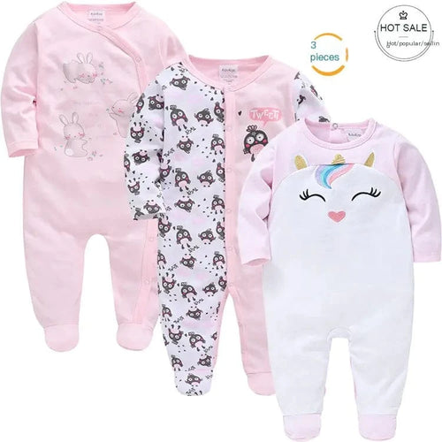chicsourceco 3-Piece  Baby Girl Cartoon Jumpsuits