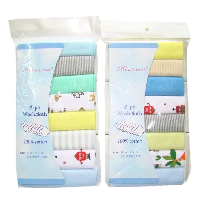 chicsourceco 8pcs Pack of Cotton Face Towels for Newborn Babies