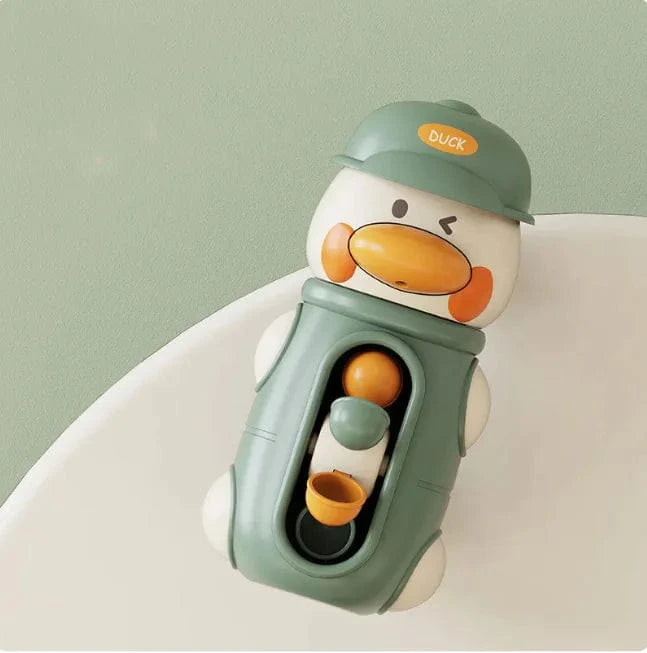 chicsourceco Green Baby Bath Toys – Cute Duck & Elephant Waterwheel with Suction Cup