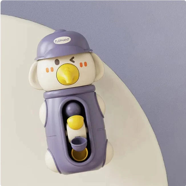 chicsourceco Purple Baby Bath Toys – Cute Duck & Elephant Waterwheel with Suction Cup