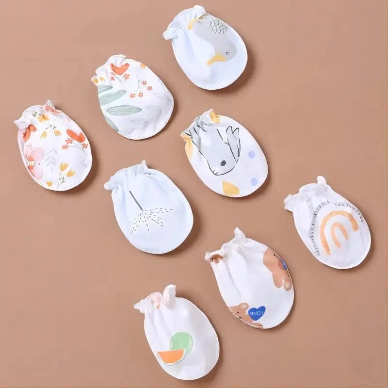 chicsourceco Random color / Free size Baby Cotton Protective Mittens for Newborns (All Seasons)