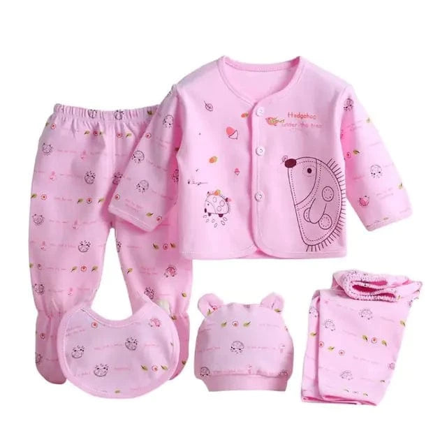 chicsourceco yellow  / 0-3months 0-3 Months Newborn Baby Clothing Set - 5pcs Cotton Suits