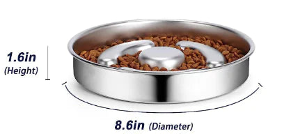 Stainless Steel Pet Slow Feeding Bowl